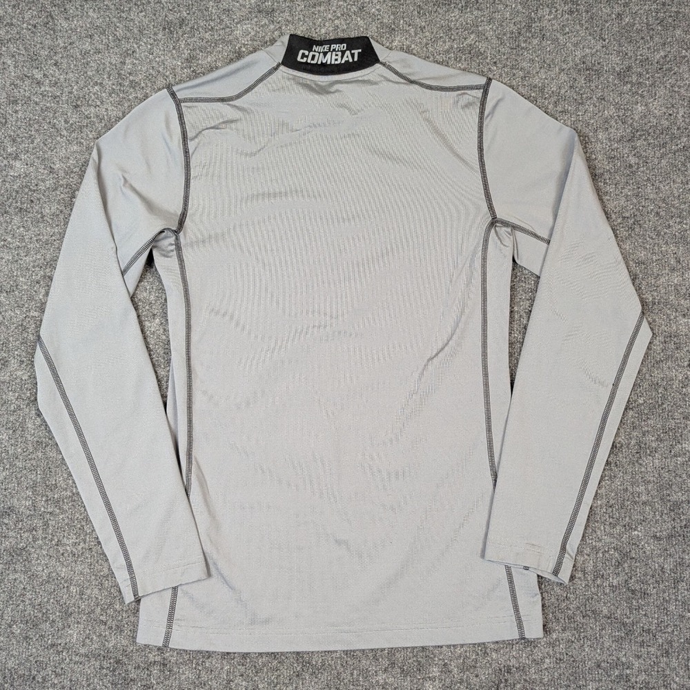 Nike Pro Combat Hyperwarm Dri-FIT Gray Long Sleeve Compression Shirt Mens Small